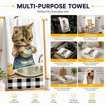 2/4/6/8pcs/Set, Dish Towel, Printed Pattern Towel, Microfiber Modern Absorbent Cloth, Cooking And Baking Tea Towel, Dishcloth, Cleaning Towel, Hand Towel, Tea Towel, Super Soft And Highly Absorbent, Kitchen Decor, Gift For Neighbors, Gift For Mom, Birthday Gift, Sweet Housewarming Gift For Friends, Kitchen Accessories, Daily Necessities, Life Essentials. - Multicolor - View 6