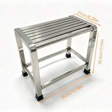 Stainless Steel 201 Outdoor Small Stool Storage Rack Plant Stand Suitable For Living Room Bedroom Outdoor Multi-Functional Multi-Scenario Practical Material Weighted Thickened - Silver - View 12