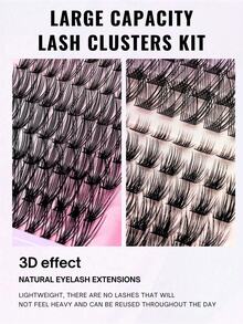 Fengxiu Eyelash 530 Pcs Lash Book Dramatic C/D-Curl 8-16MM Mix,10D/20D/30D/40D/60D/80D, DIY Extension Lashes Eyelashes Book, Big Volume Soft, Individual Cluster Lashes, As Needed Create A Fluffy Natural Wispy,Suitable For Beginners, Large Capacity - C - View 9
