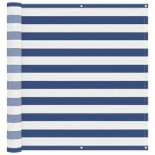 Blue White Striped Balcony Privacy Screen 110x400 Cm Oxford Fabric, UV Resistant Waterproof Patio Sun Shade Cloth With Aluminum Grommets, Outdoor Privacy Cover For Garden Terrace Porch - B - View 3
