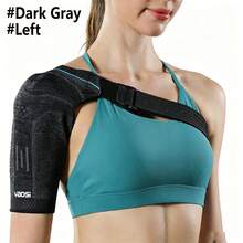 1pc Adjustable Shoulder Support Brace, Unisex, Compression Sleeve With Removable Silicone Pad, Suitable For Running - Multicolor - View 19