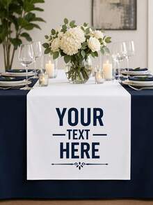 Customized Wedding Table Runner, Suitable For Sweetheart Table Decor, Customizable Name, Perfect For Newlywed Table Decoration And Coordinated Venue Arrangement, Creating Sweet Romantic Event Details And Customized Wedding Display - White - View 2
