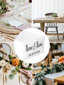 Customized Wedding Table Runner, Suitable For Sweetheart Table Decor, Customizable Name, Perfect For Newlywed Table Decoration And Coordinated Venue Arrangement, Creating Sweet Romantic Event Details And Customized Wedding Display - White - View 7
