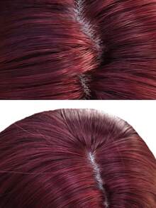 alicegarden 28-Inch Long Synthetic Wig Featuring A Natural Wavy Style In A Stunning Burgundy. Designed With Bangs , This False Hairpiece Is Perfect For Ms Halloween Cosplay Daily Use, Offering A Natural And Natural Durable Wig Gift For Ladies. - Burgundy - View 6