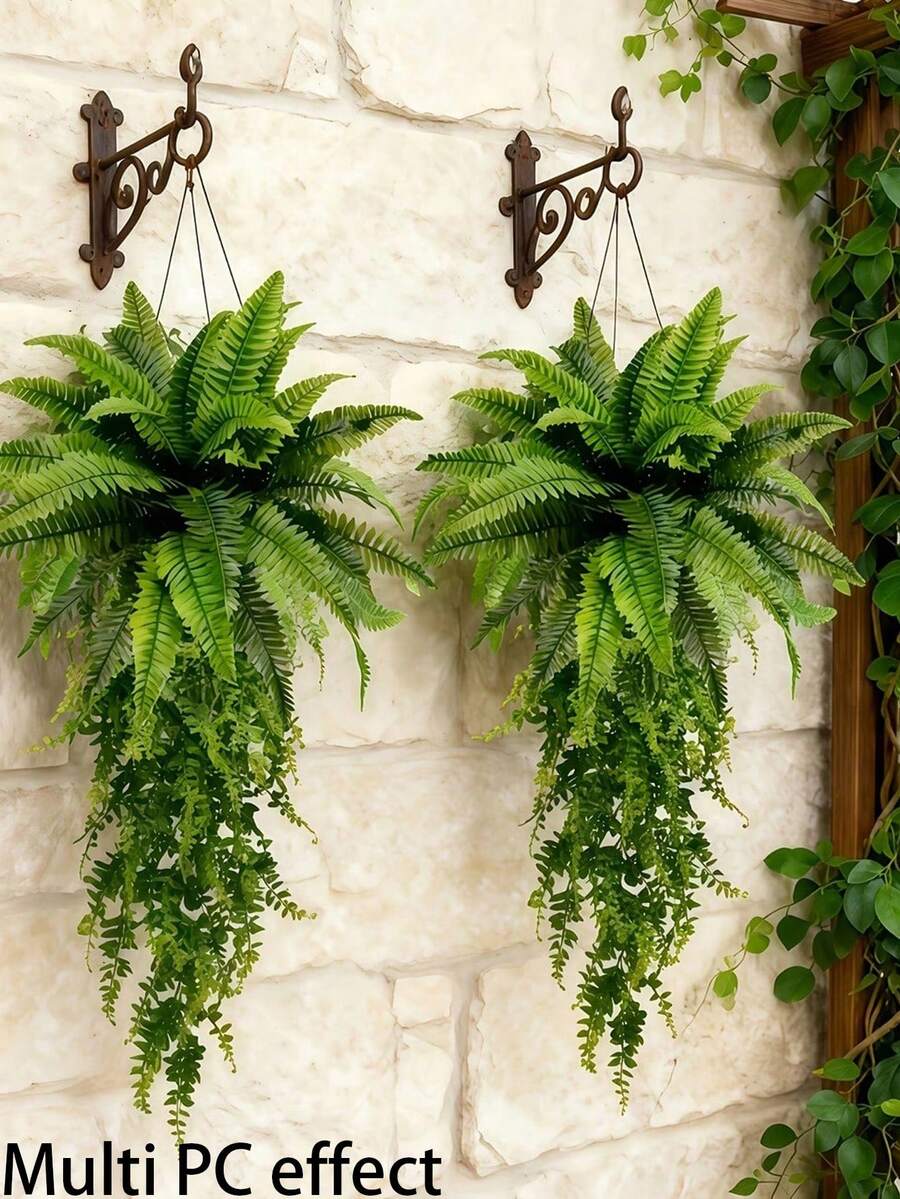 Set di piante artificiali appese con felci e fiori - Verde finto fai-da-te 51cm/75cm, adatto per decorazione di casa, giardino, patio (3 pezzi)