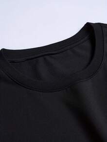 Summer Men'S Fashion Pattern Short-Sleeved T-Shirt Letter Pattern Printing - 黑色 - 查看 4