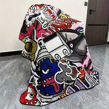 1pc Professional Barber Cutting Cape, Hairdressing Tool Pattern Design, Durable Fabric For Salon And Home Use, Colorful Graphic Apron Essential For Haircutting - Multicolor - View 1