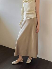 FANCYLEE 法式復古方頭露跟綁帶平底涼鞋女款，對比飾邊金屬扣樂福鞋，帆布與皮革鞋面，通勤度假街頭風百搭女鞋 - 米色 - 查看 4