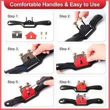 Adjustable Spokeshave Set 2pcs SpokeShave 4pcs Metal Blade And 1pcs Portable Woodworking Plane, Perfect For Wood Craft And Working - ColorA - View 2