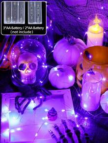 1 件 10/20/30/50/70/100 LED 灯串，1/2/3/5/7/10 米，适用于房间装饰、创意礼物、花束装饰、仙女灯 - 紫色 - 查看 5
