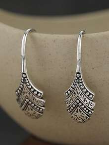 Classic And Simple Copper Hoop Earrings With A Street Vibe, Perfect For Daily Wear And Party Accessories - Antique Silver - View 9