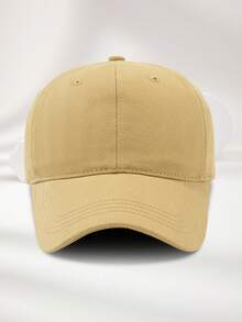 1件中性款純色卡其色四季通用戶外休閒時尚可調節棒球帽爸爸帽，適合日常穿著、旅行、度假、海灘、派對、釣魚，禮物首選，簡約流行 - KBBQ卡其色 - 查看 1