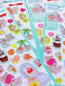 Birthday Gift Or Back To School Gift Cute DIY Handmade Diary Stickers Cartoon Cute Creative Stickers Mobile Phone Stickers Japanese Comics Creative Decoration Mobile Phone Case Luggage Stickers (Some Styles May Have Color Difference And Be Sent Randomly) - Multicolor - View 2
