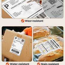 1 Stack Of 4-Inch X 6-Inch Direct Thermal Printer Labels, 500 Labels Per Stack. Folded For Thermal Printer Paper, Commercial-Grade Thermal Printer Stickers, Perforated Thermal Printer Labels. - 1 Stack Of 500 Sheets - View 9