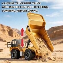 Remote Control Excavator Toy With Dump Truck Loading, Rotating Function, Battery Operated, Boys Remote Control Toy With Lights And Sound Effects, High-Quality Construction Vehicle Toy Gift, Suitable For Children 6 Years And Older - Multicolor - View 11
