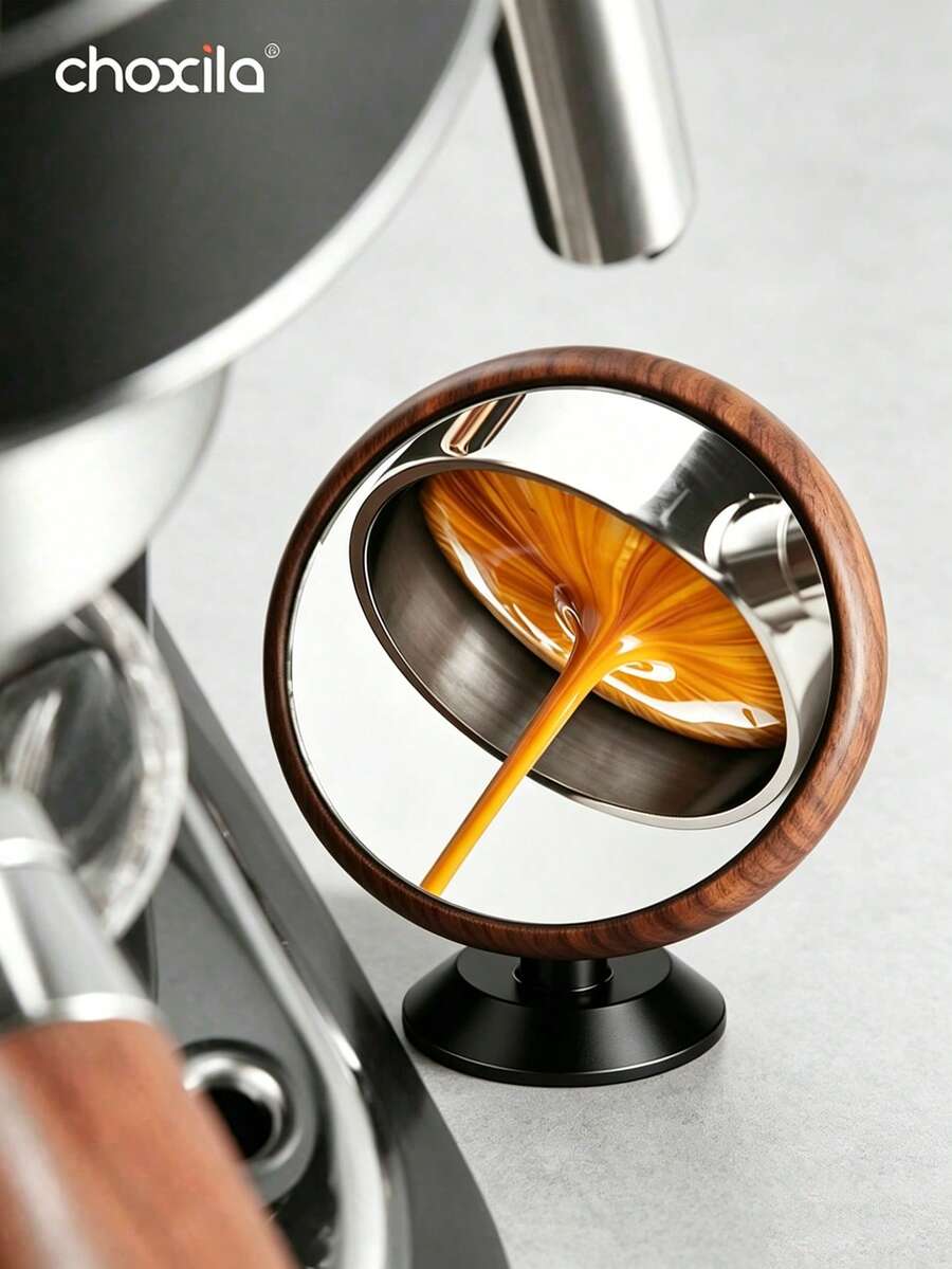 choxila 1pc Espresso Extraction Mirror For Bottomless Portafilter, Observable Coffee Extraction Speed, Multi-Directional Rotation, With Adjustable Magnetic Tray, Espresso Machine Accessory - Espresso Shot Mirror - View 1