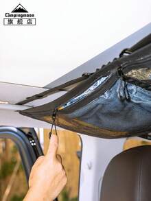 CAMPINGMOON Car Interior Expansion 4-Pocket Mesh Bag, 4-Corner Hanging Storage Net Pouch For Car Roof Ceiling, B-965 - Black - View 5