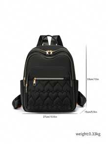Dedoo Mochila de mujer con acolchado en forma de corazón, múltiples bolsillos, gran capacidad, ligera, para uso diario, viajes, regreso a la escuela y desplazamientos - Negro - Ver 7