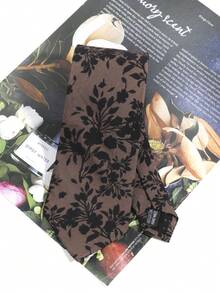 1pc Dark Brown Base Black Plant Silhouette Tie, Vintage Dark Pattern Floral Suitable For Niche Men's Shirt Matching - Dark Brown - View 3