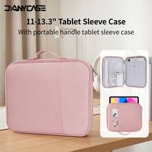 DANYCASE Funda para tableta de 11-13.3 pulgadas, compatible con Air Pro de 11ª/10ª generación, con asa y bolsillo, estilo maletín, bolsa de almacenamiento portátil con cremallera, funda protectora a prueba de golpes - Rosa - Ver 10