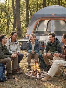 CAMEL CROWN 6-Person Portable Folding Camping Tent, Windproof And Waterproof Outdoor Camping Gear - Carbon Ash - View 5