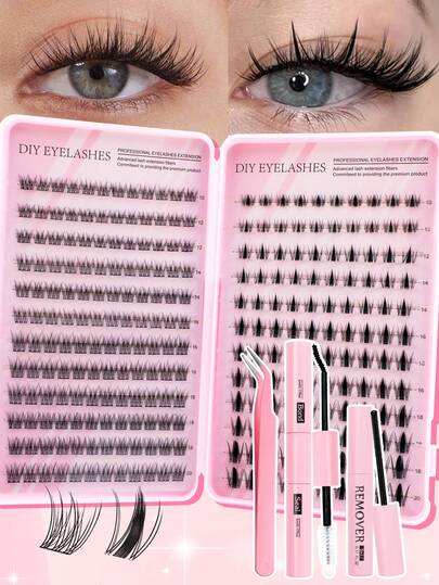 264 kpl Fairy Lashes -ripsisarja, kesän kauneudenhoitotyökalut, luonnollisen ilmavat, herkkään sarjakuvamaiseen silmämeikkiin, eri pituuksien yhdistelmä, helposti lyhennettävät ja eri silmien muotoihin sopivat, uudelleenkäytettävät, hyvä hinta-laatusuhde, sopii meikkialkajalle