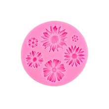 1pc Mini Flower Candle Mold, 3D Floral Silicone Mold For Soap, Resin Clay Candle DIY Craft Making Tool - Pink - View 6