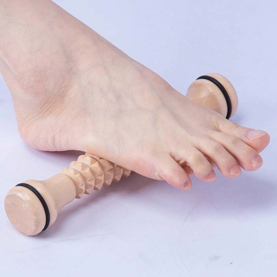 Wooden Foot Roller Massager, Wood Therapy Tool, Wooden Reflexology Tool, Foot Roller For Plantar Fasciitis And Neuropathy, Relieve Foot Pain, Wood Therapy Massage, Muscle Relaxation Roller Massage Stick - Apricot - View 1