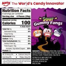 AMOS Halloween Gummi Teeth Candy Vampire Teeth - Sour Gummy Candy Fangs Individually Wrapped, 8.47oz Bag(2-Pack Bundle) - Sour Fangs-2pcs - View 4