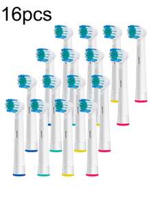 16 piezas/Set Cabezales de cepillo de repuesto, Compatible con cepillo de dientes eléctrico Orar, Blanco - Blanco - Ver 13