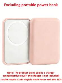 Funda protectora para batería portátil magnética para iPhone - Cubierta protectora anti-caída de TPU, compatible con MagSafe | Funda protectora para cargador | Diseño de textura mate y cierre (Batería no incluida) - Rosa - Ver 8