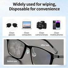 Premium Microfiber Eyeglass Cleaning Cloth Individually Packaged Lint Free Soft Anti-Scratch Reusable Lens Wipes For Women Men Eyeglasses Fashion Glasses - Multicolor - View 6