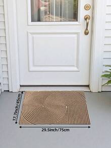 1pc Khaki Geometric Striped Rug, Made Of Stain-Resistant Polyester, Non-Slip And Easy To Clean, Suitable For Patio, Indoor, Outdoor, Garden, Hallway, Home Decor, Bathroom Rug, Floor Rug, Outdoor Rug, Bathroom Accessories - Khaki - View 14