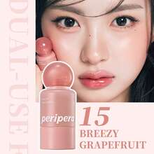 PERIPERA Syrupy Tok Cheek #15 Breezy Grapefruit 1瓶 9g，輕透葡萄柚珊瑚色水光多功能液體腮紅，不結塊，適合暖色調肌膚，夏季度假清新日常妝容 - 015 雲朵西柚 - 查看 7