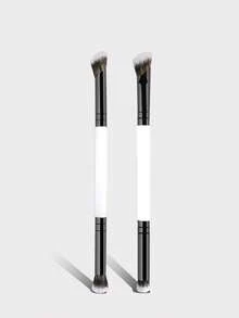 2/4pcs Professional Dual-Ended Makeup Brush Set, Foundation Brush, Blush Brush, Powder Brush, Eyeshadow Brush, Concealer Brush, Highlighter Brush, Blending Brush. Soft Fiber Bristles, Portable For Travel Use, Perfect Gift For Women And Girls. Makeup Brush Set, Makeup Brush Tool Kit, Complete Makeup Tool Set, Makeup Brush Gift Set - Black and White - View 3