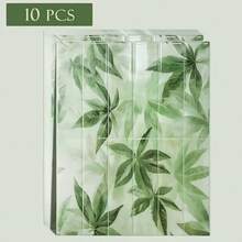 shiny home 10片裝綠色自然風自黏式防濺牆貼，自黏牆磚，適用廚房與浴室裝飾 - 綠楓葉 - 查看 7