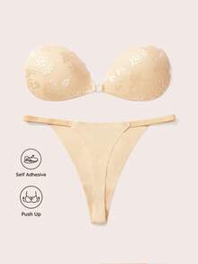 Lignisse Women's Adhesive Invisible Push-Up Strapless Sticky Bras With Thong ,Instant Breast Lift, Suitable For Backless Evening Gowns And Special Occasions - Multicolor - View 4