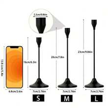 12/6/3pcs Iron Conical Candle Holder – Romantic European-Style Candlelight Dinner Decoration For Weddings, Home, Holiday Table Settings (Christmas, Easter, Thanksgiving, Halloween), Hotel Decor, Durable & Easy To Assemble (Candles Not Included) - Black - View 3