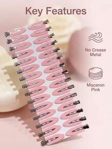 30pcs/60pcs Pink Crease-Free Hair Clips, Metal No-Mark Hair Sectioning Clips Suitable For Makeup, Face Washing, Hairstylist Personal Hair Design And Other Uses - Pink - View 1