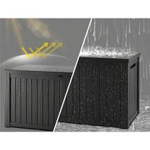 270 Gallon Large Resin Deck Box Waterproof Outdoor Storage Bin, Lockable Container For Patio Furniture Garden Shovel Tools Pool Accessories, Black - Black - View 4