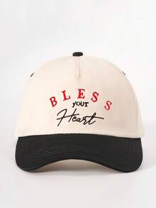1pc Outdoor Embroidered BLESS Colorblock Baseball Cap, Adjustable Sun Protection Casual Hat, Suitable For Spring/Autumn Travel, Fashionable Versatile Sun Hat For Men, Y2K Style Youth Cap - Baseball Cap - View 21