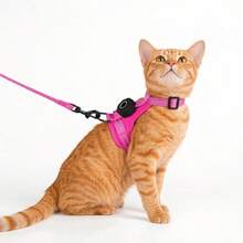 Conjunto de Arnés & Correa para Mascotas con Cubierta Protectora GPS, Kit Ajustable para Pasear Gatos y Perros, Correas Reflectantes, Diseño Transpirable - Marrón - Ver 5
