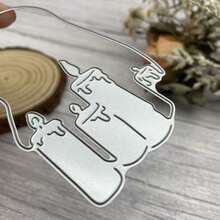 蠟燭金屬壓花模版工具，適用於 DIY 剪貼簿、卡片製作與相簿手工裝飾 - 銀色 - 查看 6