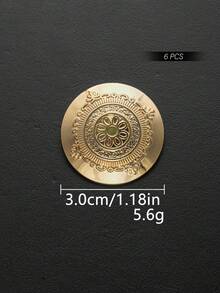 6/3/1個 特殊花紋紋理金屬大鈕扣，復古歐式宮廷風大衣裝飾鈕扣，制服衣物手工縫製鈕扣，縫紉配件 - 多色1 - 查看 19
