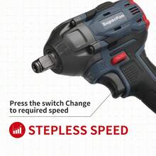 SuperPan Brushless Impact Wrench, 1/2 Inch Drive Cordless Power Tool, Bare Tool (Battery Not Included) - Blue - View 4