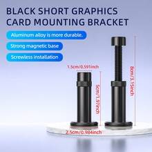 Aluminum Alloy Magnetic Spiral Telescopic Enhenced Base GPU Anti-Sag Bracket 50-120mm Adjustable Graphics Card Support Holder Fit ATX Case Desktop PC - View 14