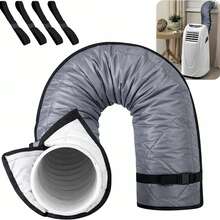 Manchon isolant pour tuyau de climatiseur portable - Manchon de tuyau de climatiseur portable noir convenant aux diamètres de 5 pouces (environ 12,7 cm) et 5,9 pouces (environ 15,0 cm). Manchon isolant de conduit de climatisation facile à installer avec 3 boucles réglables. - Blanc - Voir 8