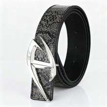 1PC Women's Casual Decorative Pants, Jeans, Jumpsuit, Starry Buckle Leather Fashion Belt - Snakeskin - View 8