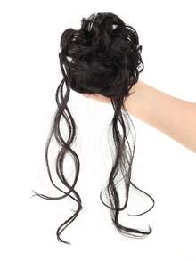 Messy Bun Hair Piece Wavy Curly Scrunchies Synthetic Chignon Ponytail Hair Extensions Thick Updo Hairpieces For Women, Halloween - Multicolor - View 8