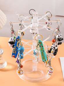 1/2層多功能珠寶展示與收納架，適用於掛鑰匙圈、髮箍、珠寶配件、手錶、手鍊等。包含單層桌面收納架、雙層旋轉髮飾收納架、三層髮箍、髮飾與珠寶架，以及梳妝台鑰匙掛鉤。非常適合居家餐桌收納與珠寶店展示 - 2層旋轉 - 查看 4